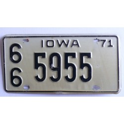 Americká SPZ Iowa r.1971