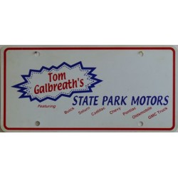 Americká reklamní SPZ prodejců automobilů STATE PARK MOTORS
