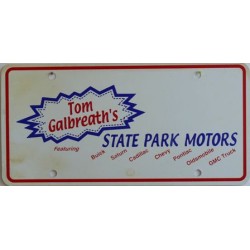 Americká reklamní SPZ prodejců automobilů STATE PARK MOTORS