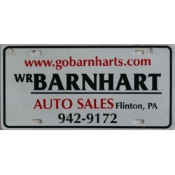 Americká reklamní SPZ prodejců automobilů BARNHART