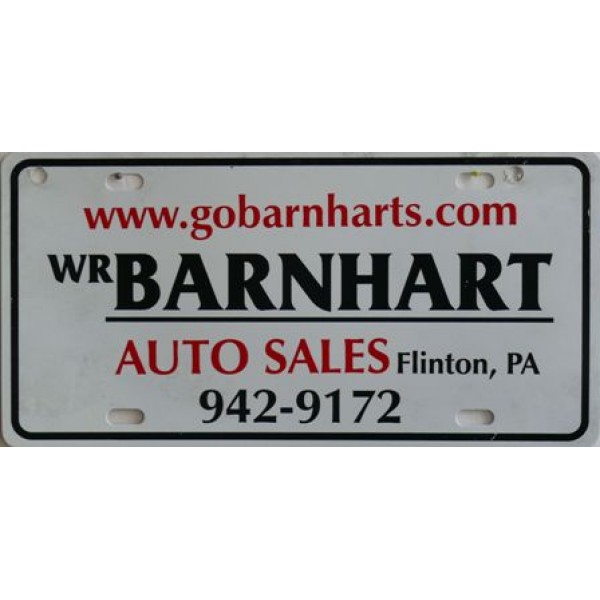 Americká reklamní SPZ prodejců automobilů BARNHART
