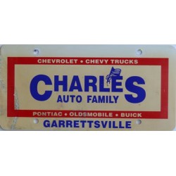 Americká reklamní SPZ prodejců automobilů CHARLES