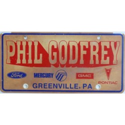 Americká reklamní SPZ prodejců automobilů PHIL GODREY