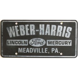 Americká reklamní SPZ prodejců automobilů WEBER HARRIS