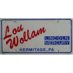 Americká reklamní SPZ prodejců automobilů LOU WOLLAM