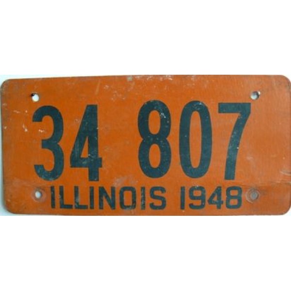 Americká historická spz Illinois ze sololitu pár 1948
