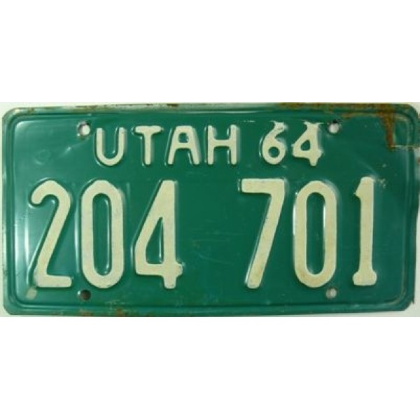Americká spz Utah historická 1964