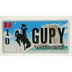 Americká SPZ Wyoming vanity