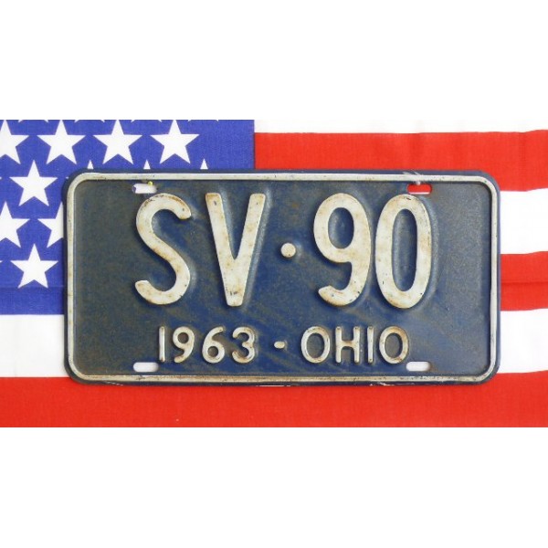 Americká SPZ Ohio Historická 1963