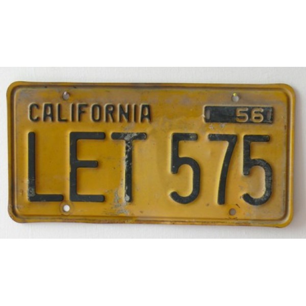Americká SPZ California historická 1956