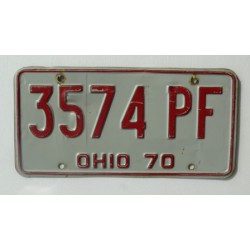 Americká SPZ Ohio Historická 1970