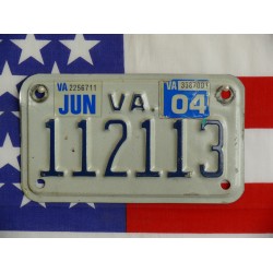 Americká Moto SPZ Virginia