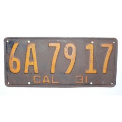 Americká spz California historická 1931