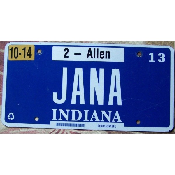 Americká SPZ Indiana JANA